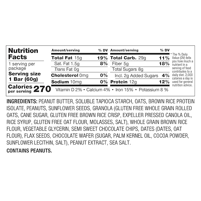 PBfit Peanut Butter Cocoa Drizzle Energy Bars, 12g Protein, 5g Fiber, Gluten Free, Vegan, Plant-Based, Non-GMO, 2.1 Oz (Pack of 12)