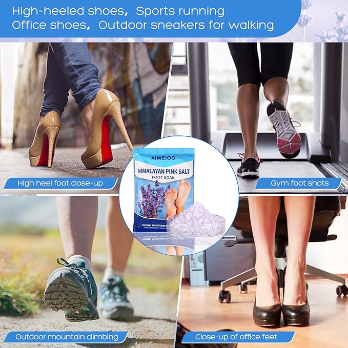 Foot Soak salt kit with Tea Tree Oil - Moisturize, Reduce Foot Odor, & Soothe Aching Feet tool set Foot cream spa bath massager Epsom Salt foot pedicure kit at home spa