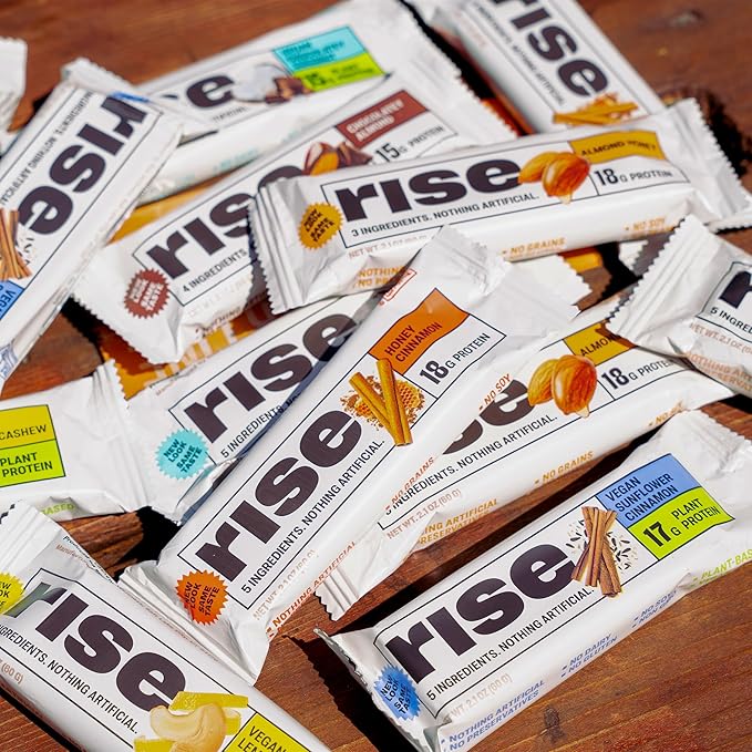 Rise Pea Protein Bar - Chocolately Coconut | Breakfast Bar & Protein Snack 15g Protein Just 5 Whole Food Ingredients Non-GMO Gluten-Free Soy Free