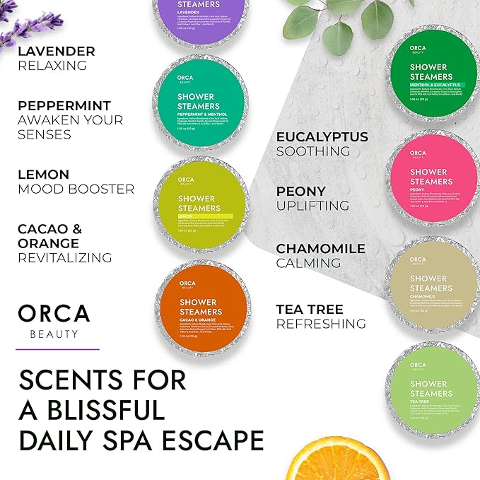 8-Pcs Shower Steamers Aromatherapy & Scented Candle - Birthday Self Care Relaxation Gifts for Women, Pampering Shower Bombs Aromatherapy, Spa Day Essentials, Christmas Purple Gift Bundle