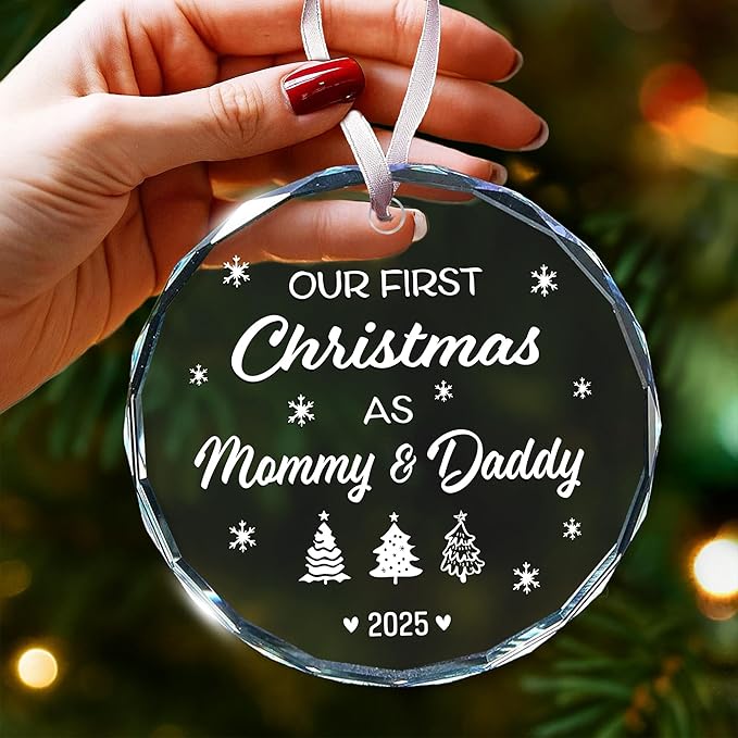 Baby First Christmas Ornament 2025 - Heartwarming Gifts for New Parents, Charming Newborn Christmas Keepsake for Baby Boy or Girl, Ideal for First Time Moms and Dads