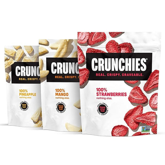 Crunchies Freeze-Dried Fruits, 100% All Natural Crispy Fruit, Non GMO and Kosher, Resealable Freeze Dried Fruit Snack Packs, Pack of 6 (Tropical Variety Pack)