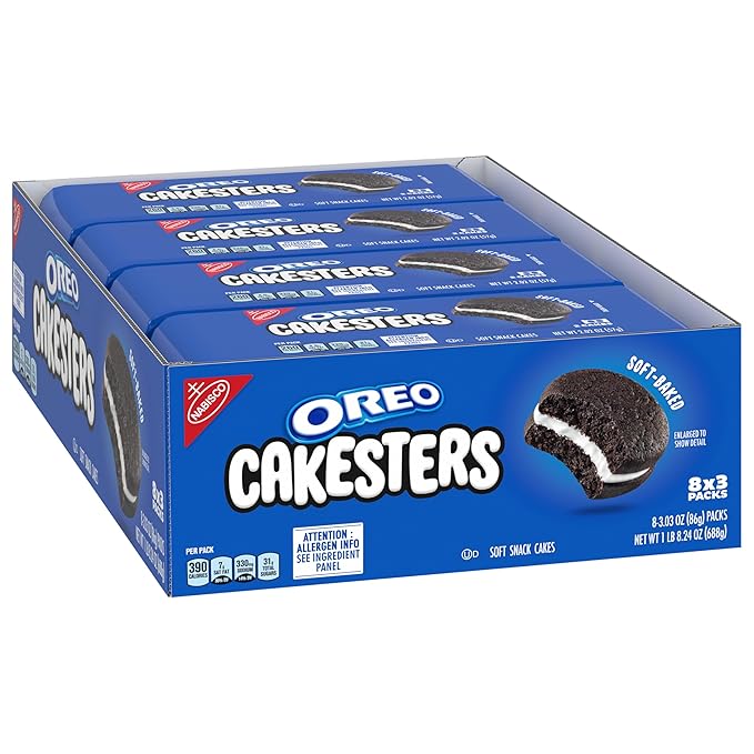 OREO Cakesters Soft Snack Cakes, 8-3.03 oz Snack Packs