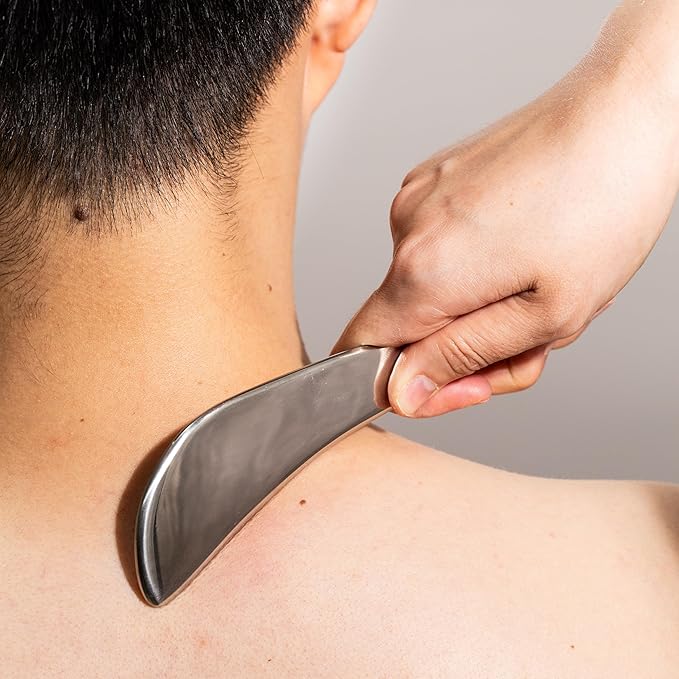 Gua sha Tool gua sha Stainless Steel iastm Tool Gussha Massage Tool Muscle Scraping Tool for Soft Tissue Therapy and Reduce Arms,Back, Legs, Neck Muscle Pain(SANSHESAN)………