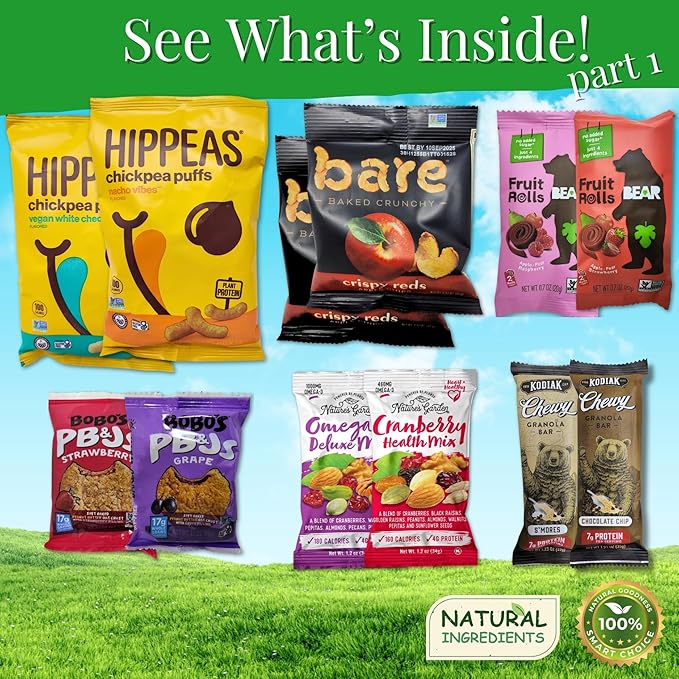 Healthy Smart Snack Box – 24-Count Premium Variety Pack | Better-for-You Snacks for Work, School, Travel, & Gifting