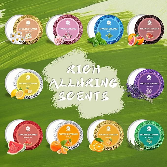 Shower Steamers Aromatherapy, Birthday Gifts for Women Men, 10 Different Shower Bombs with Fruity Floral Fragrances, Self Care Spa Gifts Mother's Day Gifts, Home Spa Essentials