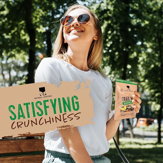 Natural Cravings Trail Mix Snack Dried Fruit Mix & Nuts Mix with Chocolate Chips, Peanuts, Cranberries, Raisins, Walnuts, Tropical Fruits (12 Pack, Rainforest Mix)