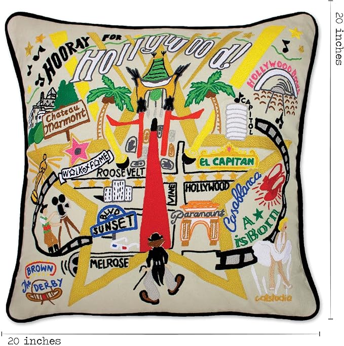Catstudio Hollywood Embroidered Decorative Throw Pillow