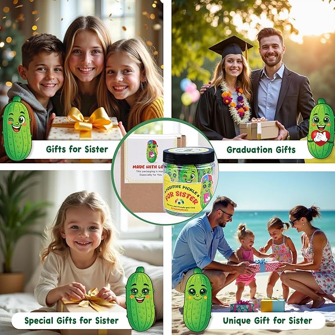 Motivational Pickle Jar for Dad – 60 Funny Affirmations & Positive Notes | Unique Gift for Fathers, Men, Coworkers | Self Care, Just Because Gift, Positive Cards, Uplifting Desk Decor