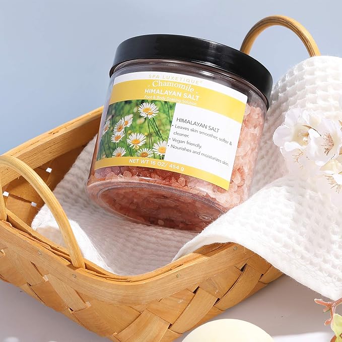 Spa Luxetique Epsom Salts for Soaking, 3.17lbs Bath Salts Gifts with Lavender, Rose, Chamomile Scent as Christmas Gifts for Woman, Spa Sets for Mom