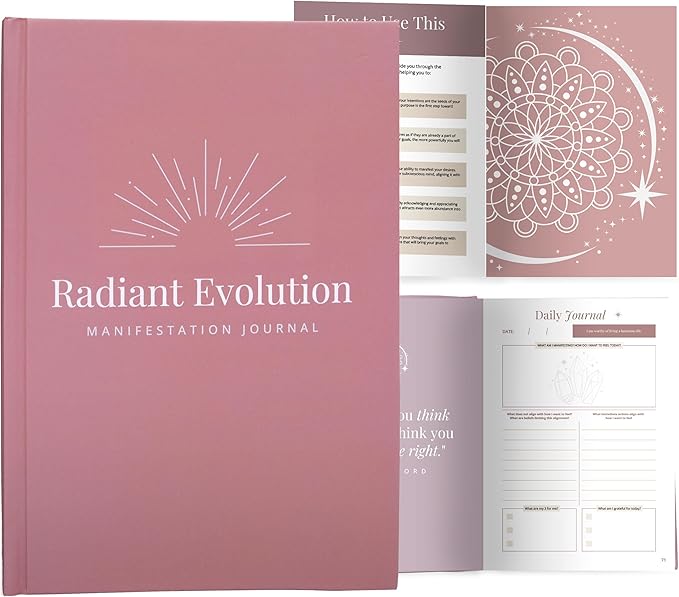 Manifestation Journal for Women - 12- Week Self Care Journal w/Vision Board, 100 Digital Affirmation Cards, Gratitude Prompts & Goal Setting, Meditation