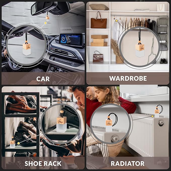 Afgan Oud Car Air Freshener for Men with Vent Clip | Automotive Air Freshener with Afgan Fragrance | Strong Automotive Perfume Freshener | Odour Eliminating Car Air Fresheners by Perfa