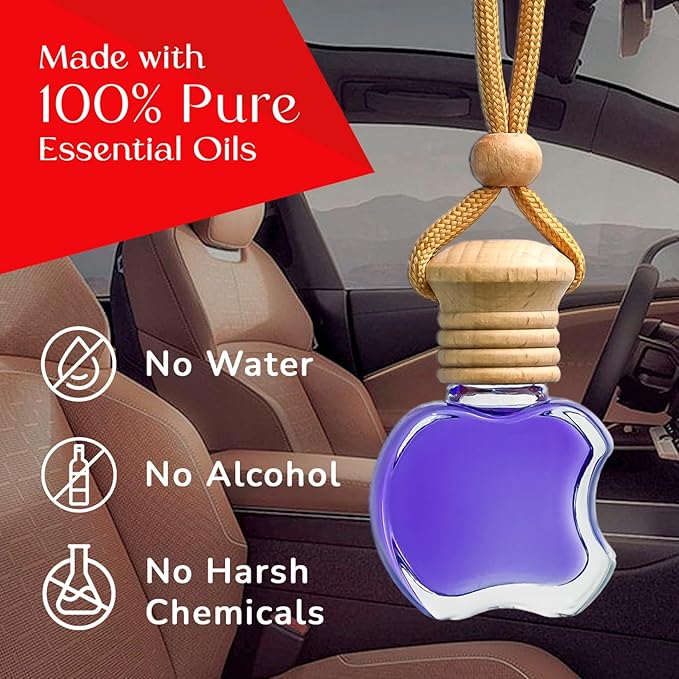Kabod Premium Lavender Vanilla Car Air Freshener | Hanging Essential Oil Diffuser | Natural Odor Eliminator | Long-Lasting Fragrance | 10 ml