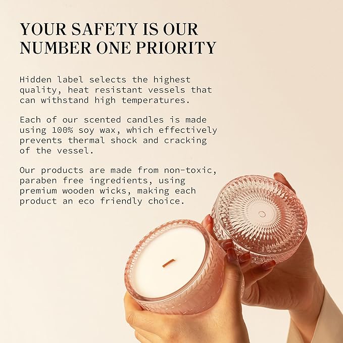 Vanilla Coconut Crackling Wood Wick Soy Candles in 7.4oz Glass Jar | Long-Lasting Scented Candles Gift Set for Valentine's Day, Mother's Day | Luxury Home Decor & Relaxation Gift for Women