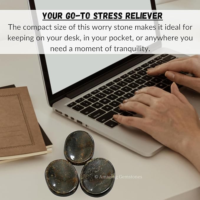 Amazing Gemstone Garnet Worry Stone Crystals and Healing Stones - Stones for Stress Relief - Piedra Crystal Fidget for Meditation, Relaxation - Unique Stocking Stuffers and Birthday Gift