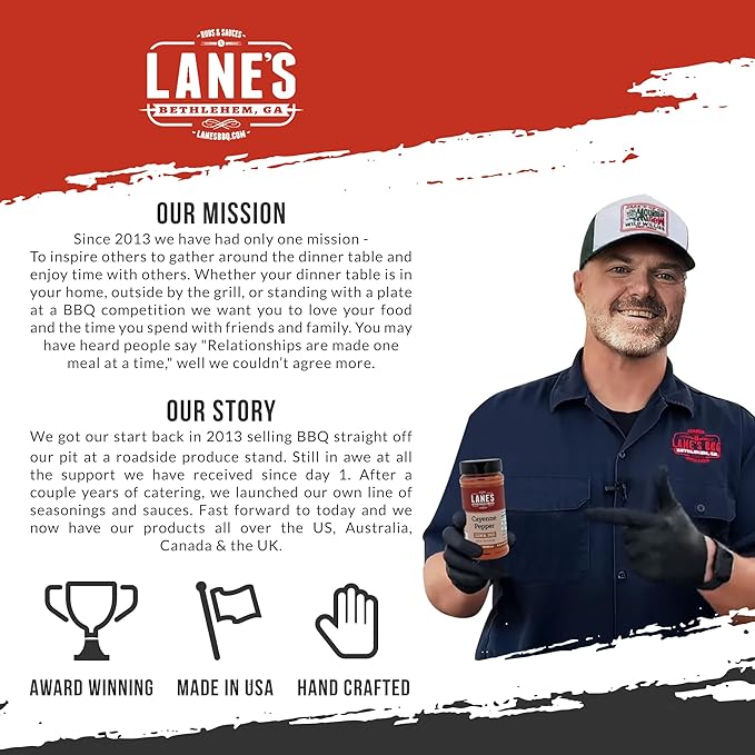 Lane's Cayenne Pepper Powder, All-Natural Cayenne Red Peppers Powder, Goes Well With Meat & Veggies Cayenne Hot Pepper Powder, Made in USA, 7.8 Oz