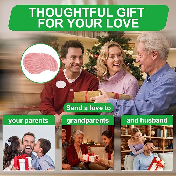 Shower Foot Scrubber Mat with Non-Slip Suction Cups, Back Exfoliating Bath Wash Pad and Massager for Deep Cleaning and Relaxation, Wall Mounted Foot Scrubber Cleaner for Men and Women,Pink