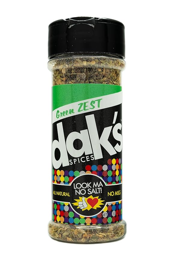 DAK's Spices Green Zest Seasoning Blend | 100% Salt & Sugar Free | Premium & Healthy Seasoning | MSG Free, Preservative Free, Potassium Chloride Free | Low Carb & Keto Friendly | Perfect for Clean Eating & Adding Flavor to Recipes | 1.5 oz