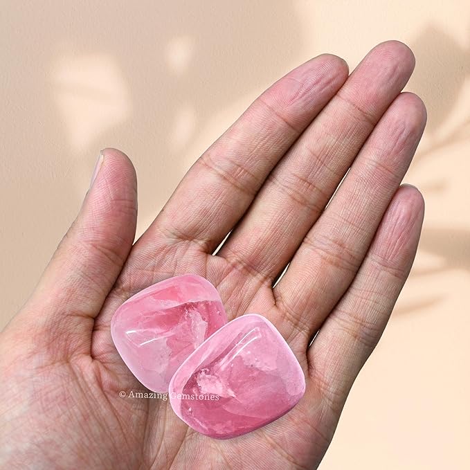 Amazing Gemstone Star Rose Quartz Crystals and Healing Stones Tumbled - 1000+ Carats Star Rose Quartz Stone, Healing Stones for Energy Balance, Stress Relief - Polished Gems Rocks