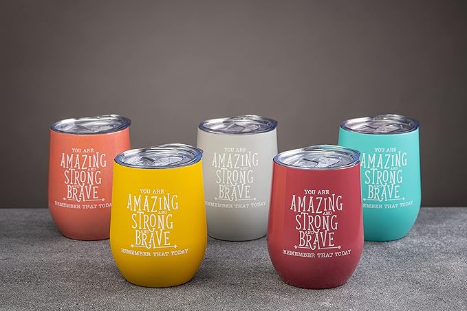 DIVERSEBEE Inspirational Thank You Gifts for Women, Mom, Sister, Wife, Girlfriend, Coworker, Best Friend, Encouragement Birthday Wine Gifts - Insulated Wine Tumbler Cup with Lid 12oz(Mauve)