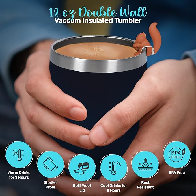 Tea Gift Set for Women and Men – Elegant Tea Sets for Women Gift with 15 Unique Teas, Stainless Steel Tumbler & 10 Honey Straws in Premium Box (Black)