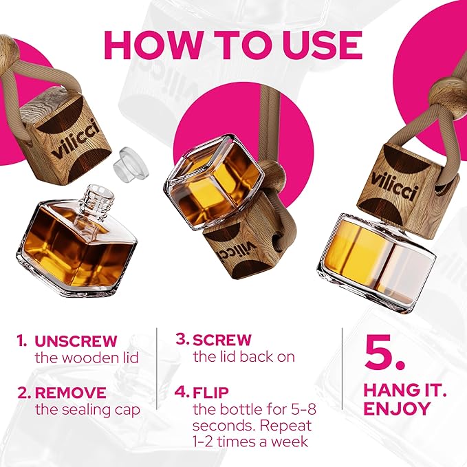 Vilicci Liquid Fantasy Car Air Freshener – Long Lasting Car Diffuser | Refreshing & Odor Eliminating Car Perfume | Vegan & Cruelty-Free Oil Ingredients | Lasts up to 120 days