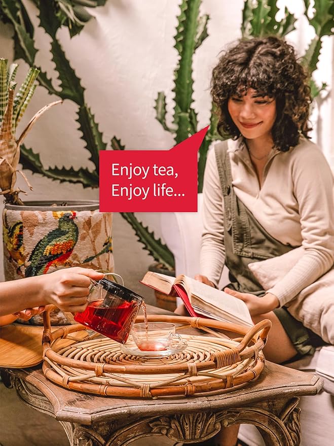 TeeLux Hibiscus Iced Tea, Family Sized Hibiscus Tea Bags, Natural Hibiscus Flowers Herbal Tea, Refreshing Tart Flavor, Caffeine Free, 20 Count