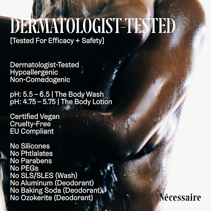 Nécessaire Eucalyptus Body Essentials Set – Travel-Size Body Wash, Body Lotion + Deodorant | For Women + Men | Dermatologist-Tested. Hypoallergenic. Vegan | Aluminum-Free Deodorant