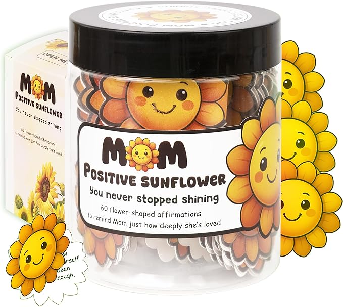60 Positive Sunflower Cards, Affirmation Cards for Women, Mothers Day Gifts from Daughter or Son, Sunflower Gifts for Mom, Inspirational Messages for Mothers, Wife, Grandma