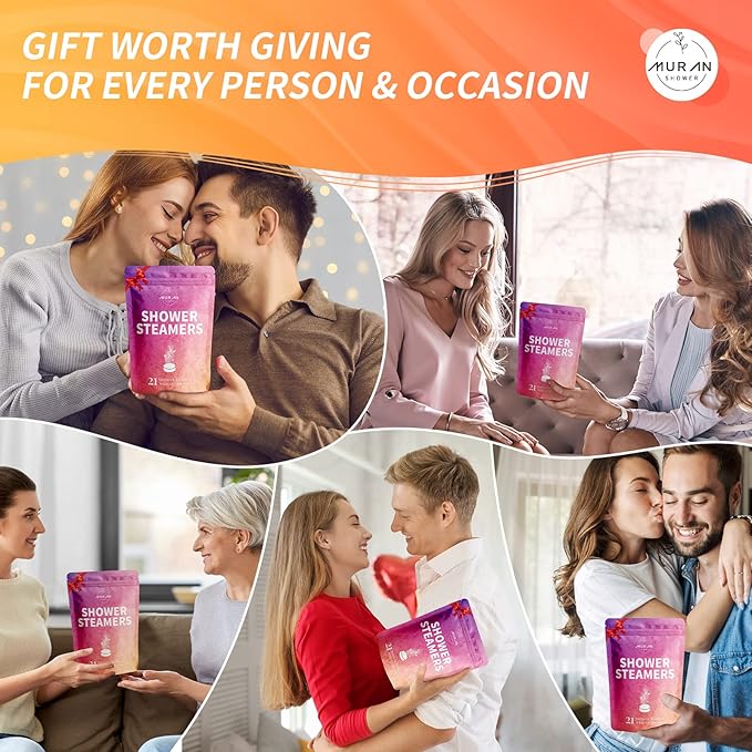 Shower Steamers Aromatherapy 21-Pack Shower Bombs Birthday Day Gifts for Her Him Mom Wife, Eucalyptus Rose Lavender Mint Essential Oil, Bath Bombs Girlfriend Birthday Self Care Gifts for Women,Men