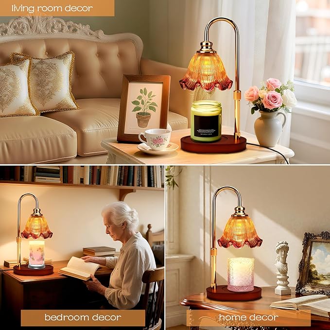 Candle Warmer Lamp with Timer Dimmable: Birthday Gifts for Women & Home Decor for House Warming Gifts New Home– Wax Warmer Gifts for Mom - 3 Timer Modes, 4 Brightness Levels, Adjustable Height