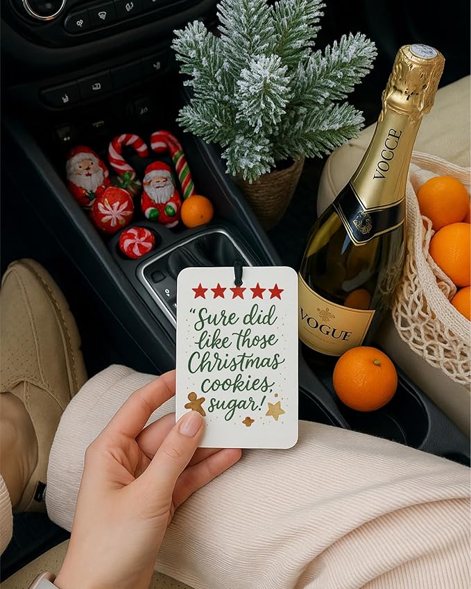 Red and Green Boho Christmas Berry Car Air Freshener 4 Pcs, Retro Red Christmas Bow Snowflake Hanging Air Freshener for Cars Closet Drawer Books, Xmas Car Accessories Mirror Decor for Women