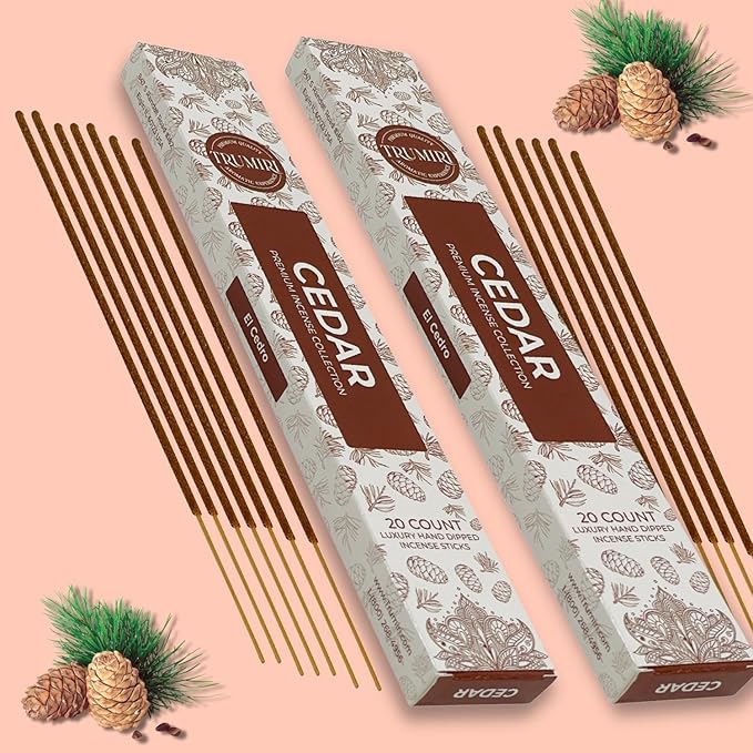 Cedar Incense Sticks - Total 120 Insence-Sticks - 6 Packs of 20 Insense - Inciensos - Inscents - Natural Non Toxic Ingredients - Incents - Incence - Inscense - Insents