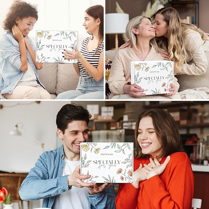 Get Well Soon Gifts for Women, Sympathy Gift Baskets, Thinking of You Care Package, Sending Hugs Box, After Surgery Feel Better Gifts with Snuggly Knitted Tassel Blanket (Ivory)