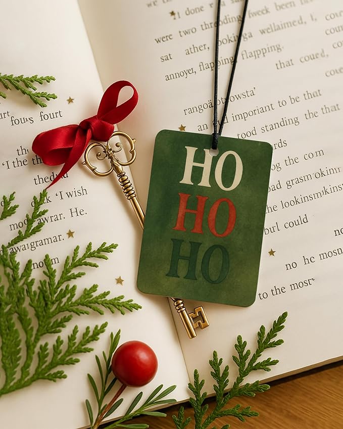 Green Christmas Berry Car Air Freshener 4 Pcs, Rustic Xmas Tree Floral Botanical Hohoho Hanging Air Freshener for Cars Closet Drawer Books, Christmas Car Accessories Mirror Decor for Women