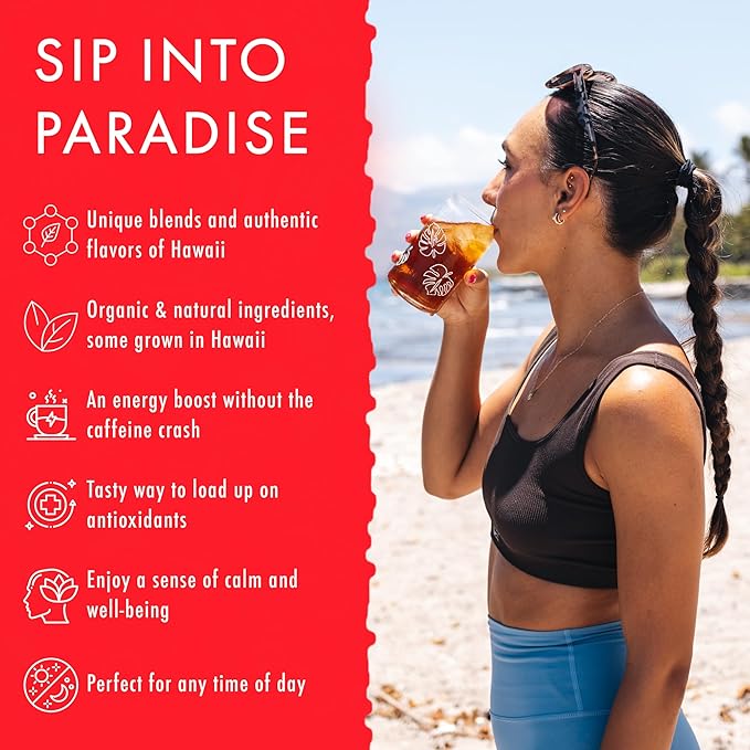 Mana Hibiscus Tea - Herbal Black Tea - All Natural Wellness Tea - Refreshing, Uplifting and Energizing Tea with Cinnamon & Mint - Supports Immune Health 60 Tea Bags