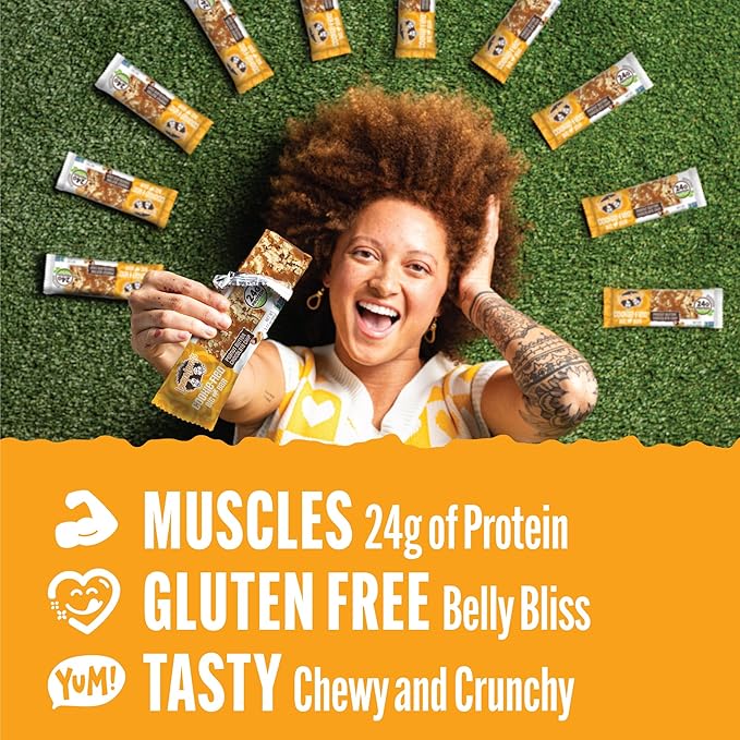 Lenny & Larry's Cookie-fied BIG BAR – Peanut Butter Chocolate Chip Vegan Protein Bars 12x90g – Healthy Snacks, 24g Plant Protein & 10g Prebiotic Fiber – Gluten free Power Bar, Keto Friendly & Vegan