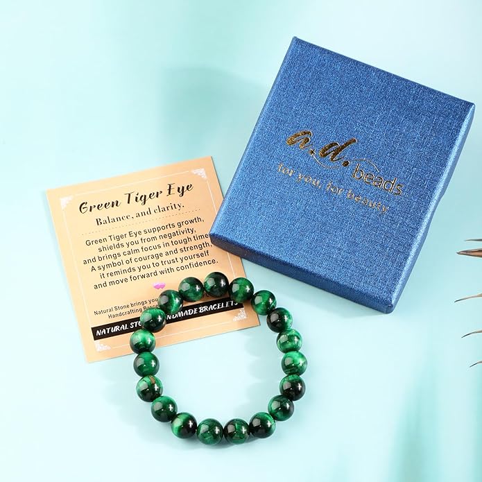 AD Beads 4mm6mm8mm10mm Handmade Bracelet - Natural Gemstone for Peace and Tranquility - Meditation, Yoga, Healing and Energy Gift for Unisex