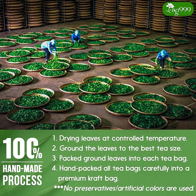 TOG999, Premium 120 Holy Basil Leaf Tea Bags, 100% Natural & Pure, Loose Leaf Herbal Tea. Holy Basil Leaf Tea. No Sugar, No Caffeine, No Gluten, Vegan.