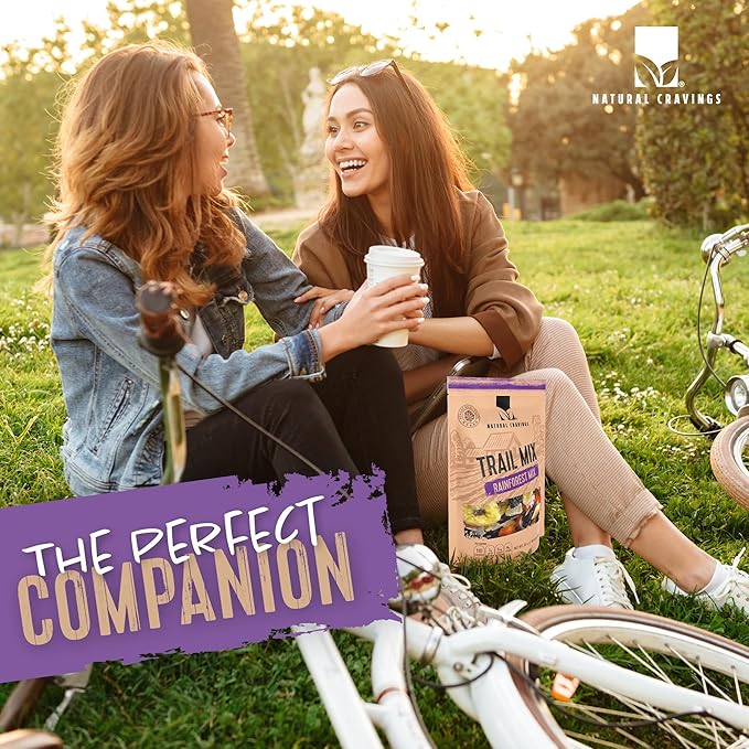 Natural Cravings 24oz Trail Mix Bulk Family Size Bag - Tropical Rainforest Dried Fruit Mix & Assorted Nuts Mix with Dry Pineapple, Banana Chips, Papaya, Raisins, Coconut Chips - Gluten Free Trail mix