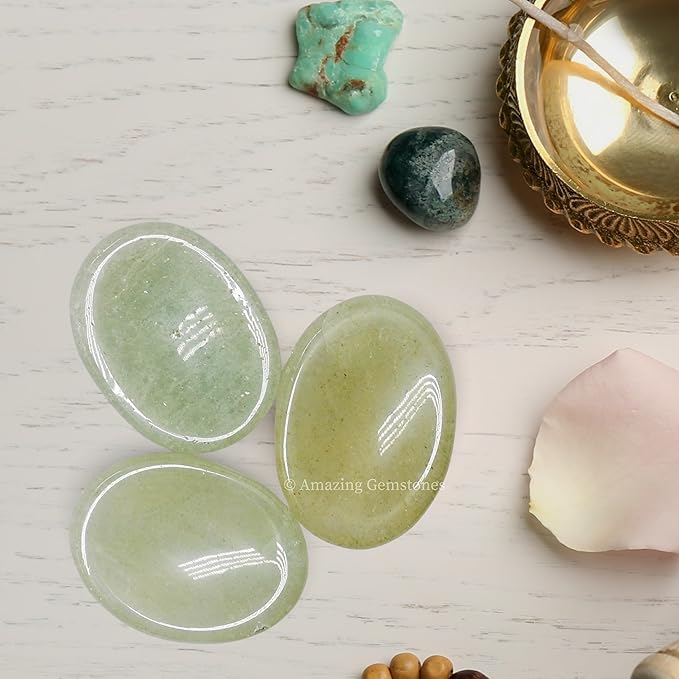 Amazing Gemstone Green Aventurine Worry Stone Crystals and Healing Stones - Worry Stones for Stress Relief Gifts - Piedra Crystal Fidget for Meditation - Unique Stocking Stuffers and Birthday Gifts