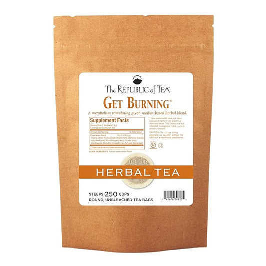 The Republic of Tea Be Active Green Rooibos Tea Get Burning - Herb Tea For Metabolism, 250 Tea Bags