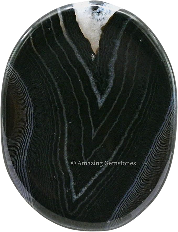 Amazing Gemstone Black Onyx Worry Stone Crystals and Healing Stones - Worry Stones for Stress Relief Gifts - Piedra Crystal Fidget for Meditation - Unique Stocking Stuffers and Birthday Gifts