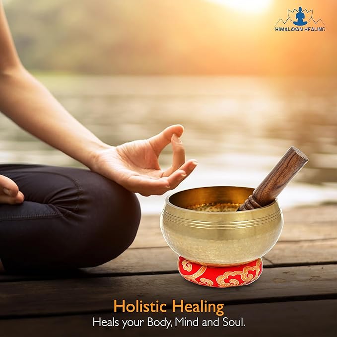 Large Master healing Tibetan Singing bowls set 6" ~ Meditation Sound Bowl hand Hammered in Nepal For Yoga, Meditation, Mindfulness, Healing & Chakra balancing~ (6 Inch)