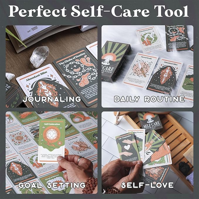 PURPLE CANYON Self Care Affirmation Cards | Positive Affirmations Cards for Mindfulness and Meditation | Motivational Gifts for Women and Men | 52 Card Deck for Encouragement