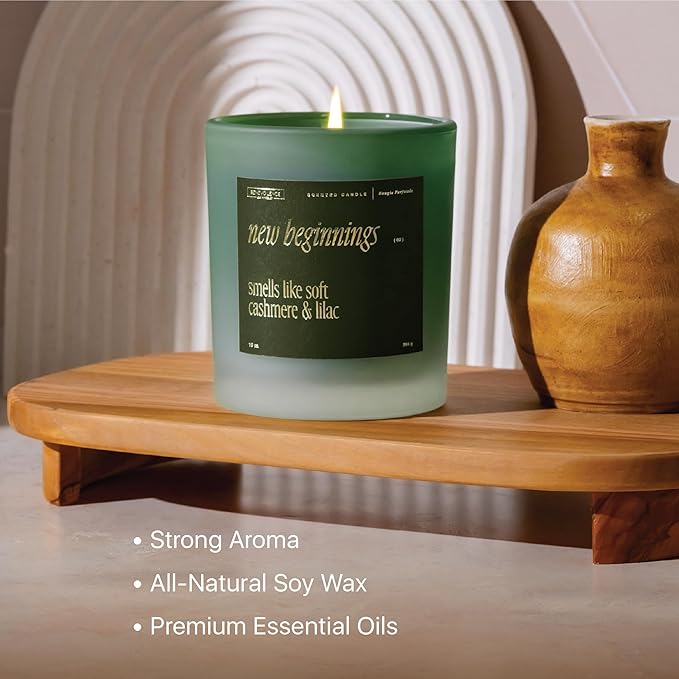 Benevolence LA New Beginnings Scented Candles | 10 oz, 40-50 Hour Burn, New Home Candle | House Warming Gifts for Women, Friends | Gift Idea for Promotion, Retirement - Notes of Cashmere & Lilac