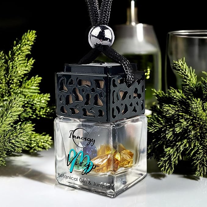 Innergy Virgo Zodiac Crystal Infused Car Air Freshener - Portable 8 ml. Hanging Essential Oil Diffuser for Vehicle, Long-Lasting Fragrance, Eco-Friendly Design, Freshness On The Go!