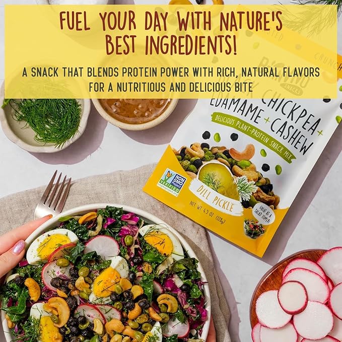 BeanVIVO Healthy Snacks for Adults & Kids with 7g Protein & 4g Fiber per Serving with Dried Edamame, Roasted Cashew and Chickpeas - Vegan & Gluten Free - Keto Friendly & Non-GMO - 3-Pack (4.5 oz Each Pouch)