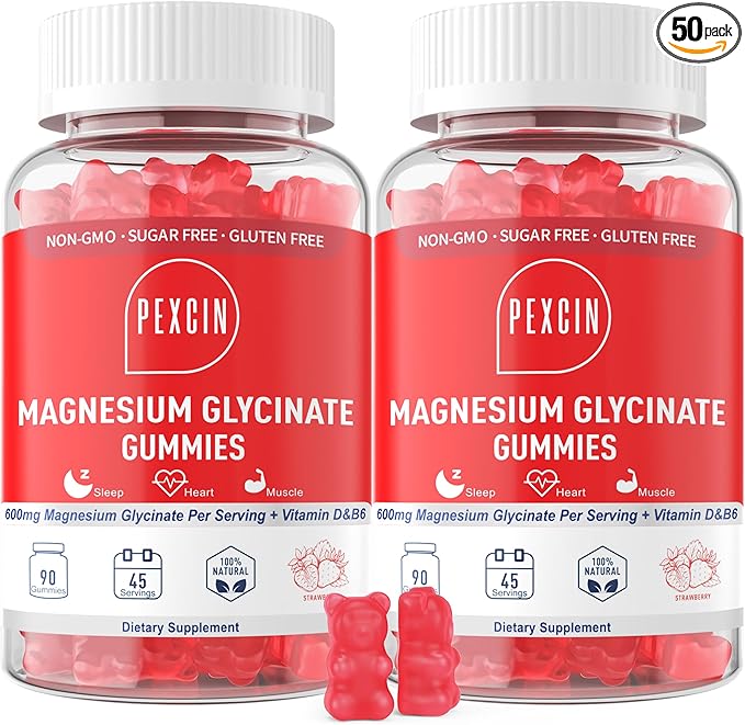 Magnesium Glycinate Gummies for Adults & Kids, 1000mg High Absorption Magnesium Complex Supplement, Sugar Free with Potassium,Vitamins for Calm, Sleep Supprt, Stress Relief, 180 Counts, Strawberry