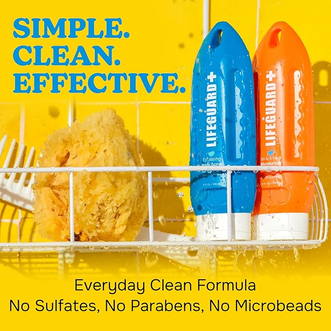 LIFEGUARD Exfoliating Body Scrub - Sea Salt & Kelp, Exfoliates and Deeply Hydrating, Moisturizing for Smooth Skin, Gentle for Sensitive Skin - 8 fl. oz.